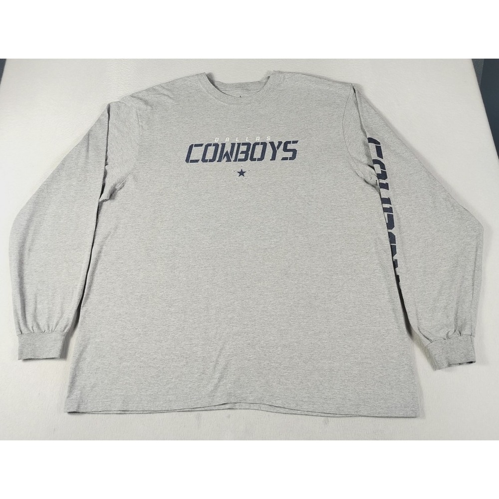 Dallas Cowboys Shirt Mens 2XL Gray NFL Cowboys‎ Authentic Apparel Long Sleeve